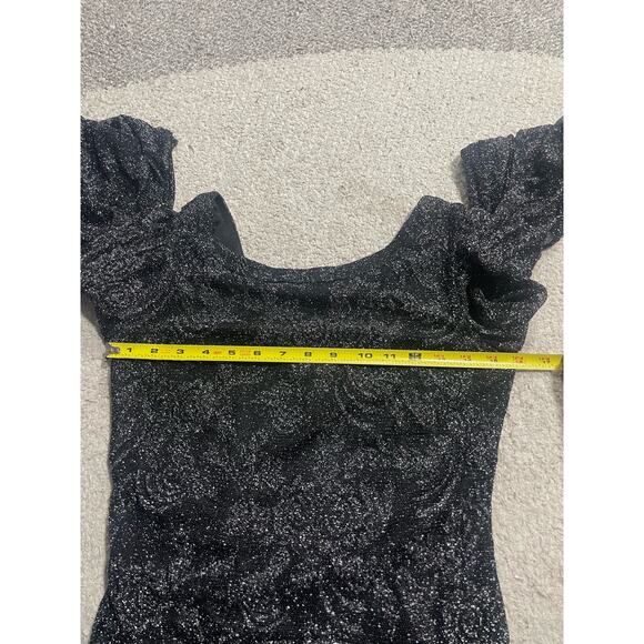 Laundry By Shelli Segal Dress Womens 4 Black Silver Sparkles New Years Eve NYE - Picture 5 of 14